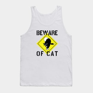 BEWARE CAT PET OWNER GIFT WARNING FUNNY Tank Top